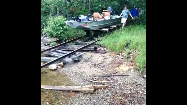 Boat launching ramp.