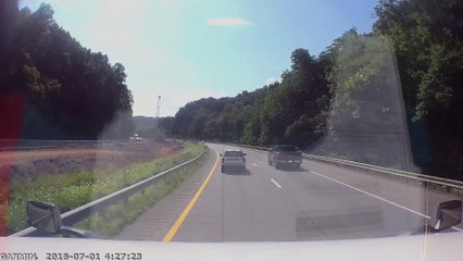 SUV Brake Checks a Semi Truck