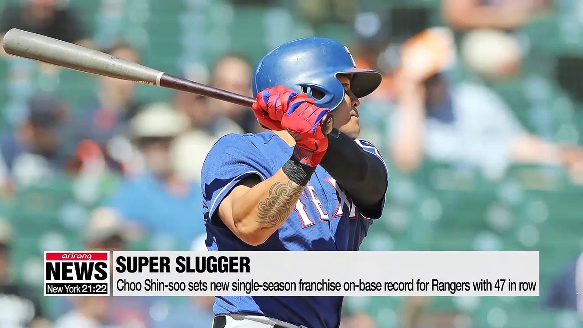 Rangers' Choo Shin-soo sets on-base record for MLB's Asian players