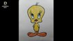 How to draw Tweety Bird - Easy step-by-step drawing lessons for kids ( 82 )