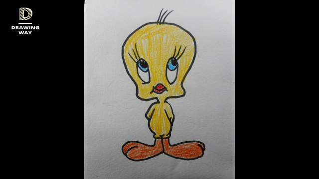 How to draw Tweety Bird - Easy step-by-step drawing lessons for kids ( 82 )