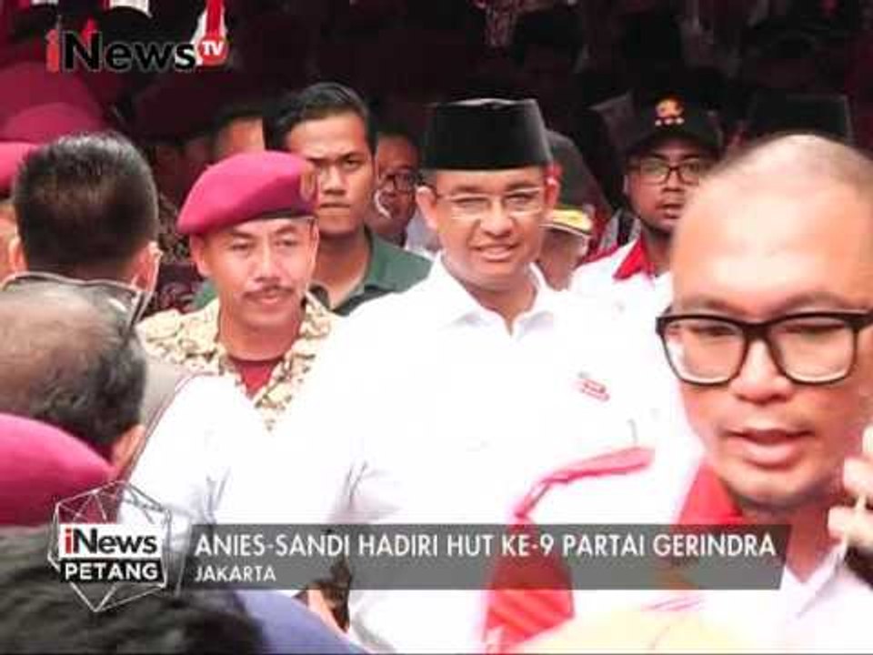 Paslon Anies - Sandi Hadiri Perayaan HUT Partai Gerindra - iNews Petang 06/02