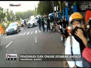 Download Video: Video Amatir, Angkutan Umum Sengaja Tabrak Pengemudi Ojek Online di Tangerang - iNews Pagi 09/03