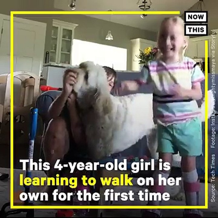 Watch the incredible moment this 4-year-old with cerebral palsy walked on her own for the first time