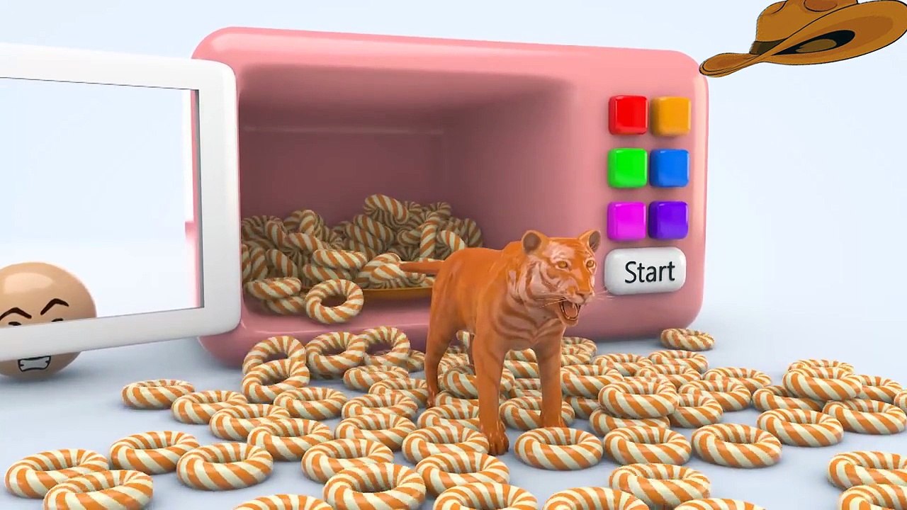 06.Learn Colors with Micro Wave Animals For Kids #y - Colours Surprise Eggs 3D For Children Toddlers