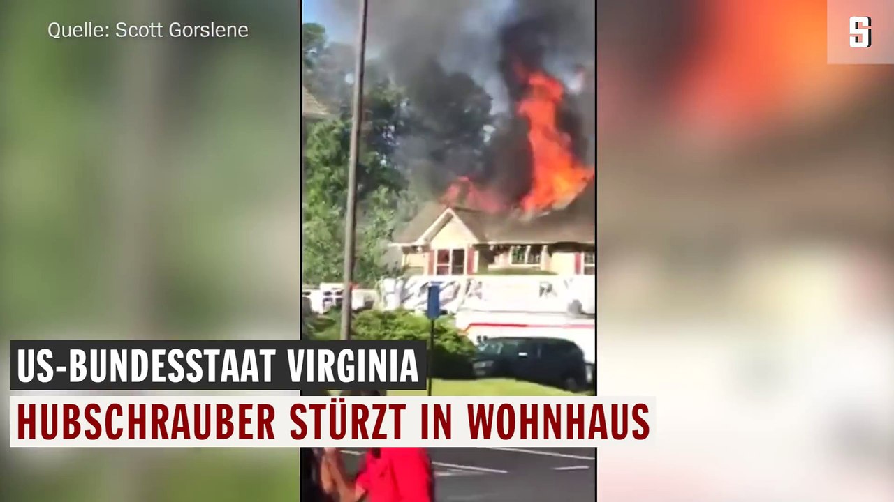 US Bundesstaat Virginia Hubschrauber stürzt in Wohnhaus