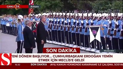 Cumhurbaşkanı Erdoğan, yemin etmek için Meclis�e geldi