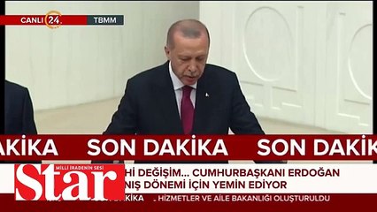 Meclis�te tarihi gün... Cumhurbaşkanı Erdoğan yemin etti