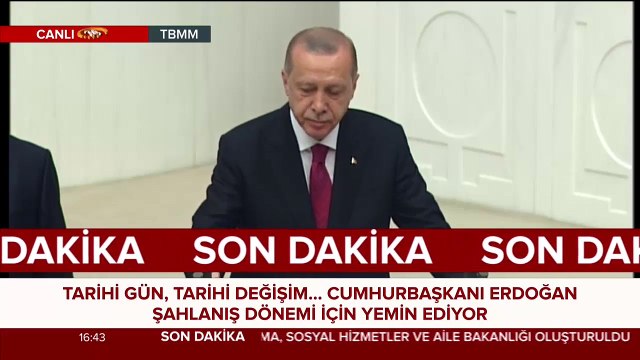 Cumhurbaşkanı Erdoğan şahlanış dönemi için yemin etti