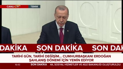 Cumhurbaşkanı Erdoğan Meclis'te yemin etti
