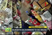Delincuentes se llevan 1,500 soles de Minimarket en San Martín de Porres