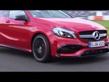 The new Mercedes-AMG A 45 4MATIC Jupiter Red - Racetrack Driving Video | AutoMotoTV