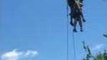Father and Son Get Stuck on Zipline Over Alligator-Infested Water