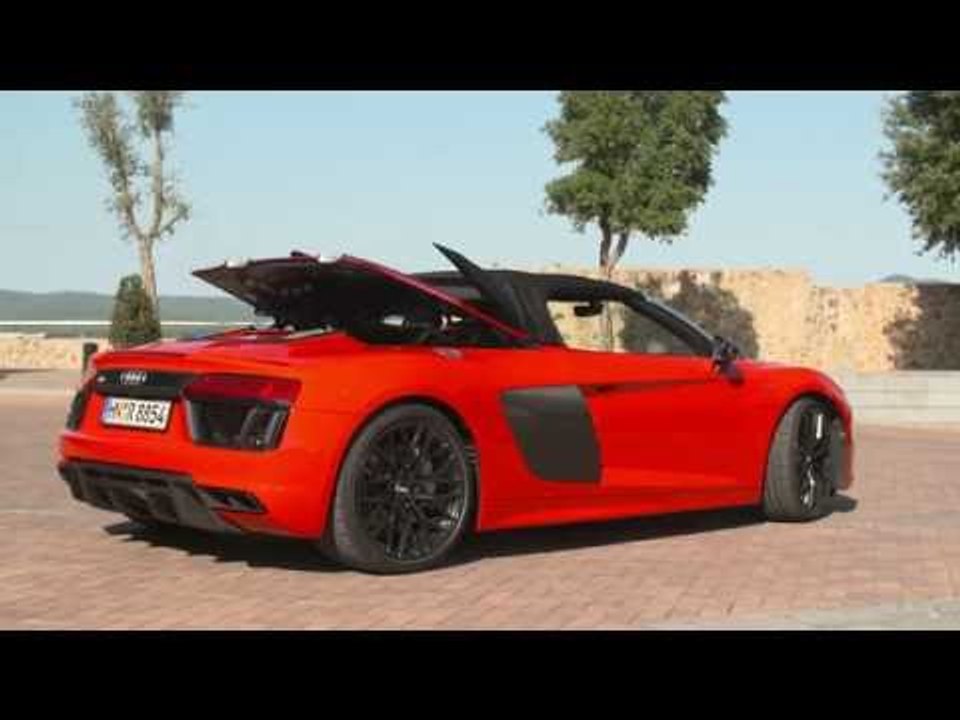 Audi R8 Spyder V10 plus Exterior Design in Red Trailer | AutoMotoTV