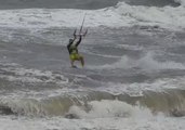 North Carolina Kite Surfers Enjoy Waves Caused by Tropical Storm Chris