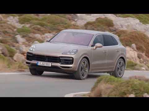 Porsche Cayenne Turbo Palladium Metallic Driving on the road