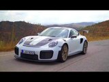 Porsche 911 GT2 RS in White Driving on the road