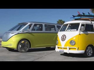 Volkswagen Showcar I.D. BUZZ and T1 Bulli at Venice Beach