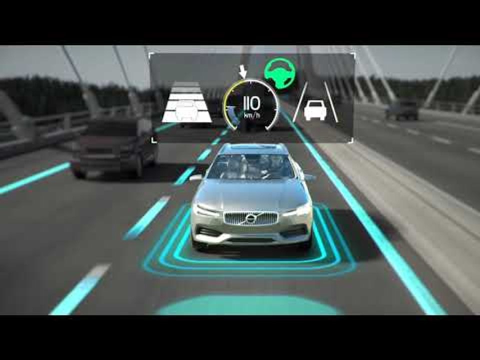 New Volvo V60 - adaptive cruise control with pilot assist - animation