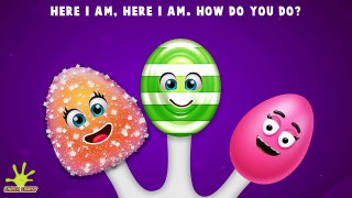 Learn Colors with Cake Pop Finger Family with Color Balls and Surprise Eggs