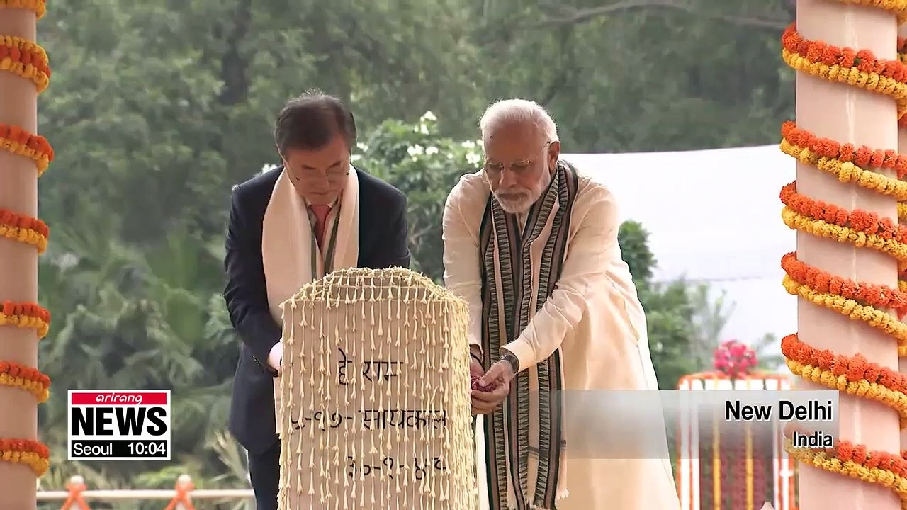 President Moon and PM Modi visit Gandhi Smriti to pay respect to Gandhi
