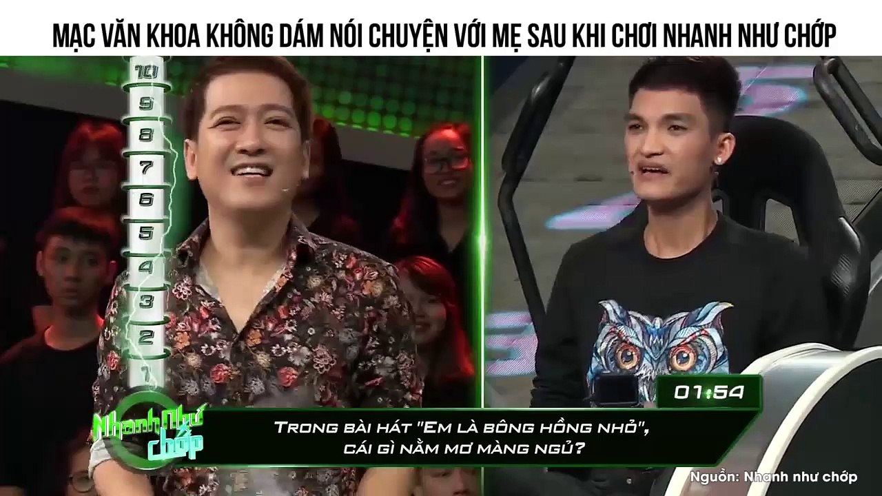 Mạc Văn Khoa không dám nói chuyện với mẹ sau khi chơi Nhanh Như Chớp