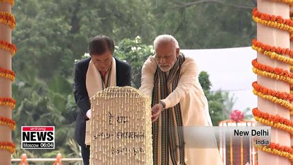 President Moon and PM Modi visit Gandhi Smriti to pay respect to Gandhi