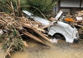 Mudslides Bury Cars, Homes in Japan's Ehime Prefecture