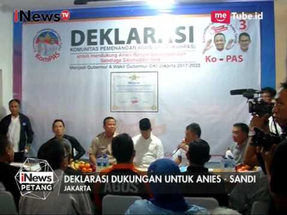 Tim Pemenangan Agus Sylvi Deklarasikan Dukung Anies - Sandi - iNews Petang 23/03