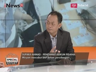 Suparji Ahmad : Miryam mencabut BAP dalam persidangan - Special Report 06/04