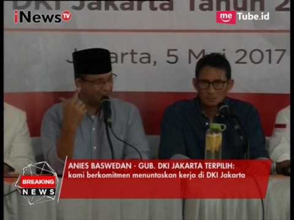 Konferensi Pers Anies Sandi Setelah Ditetapkan Menang Oleh KPUD DKI - Breaking News Aksi 55 05/05