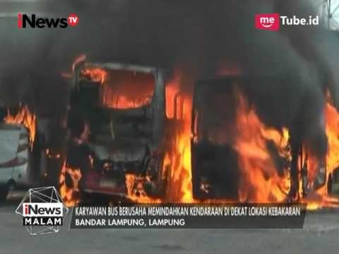 Kosleting Mesin, 3 Bus Terbakar di Pool Damri Rajabasa Lampung - iNews Malam 03/05