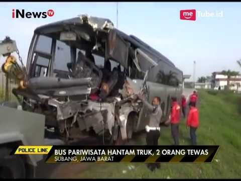 Lagi!! Supir Mengantuk, Sebuah Bus Pariwisata Tabrak Truk Hingga 2 Tewas - Police Line 03/05