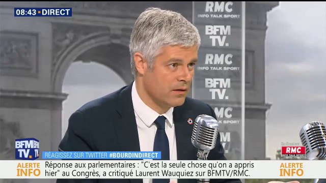 On se contrefiche de la psychologie d'Emmanuel Macron , réagit Laurent Wauquiez au discours du Président à Versailles