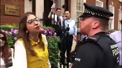 Pakistani Male And Female Protesters outside Avenfield apartments in UK