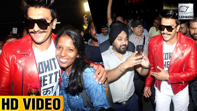 Super Excited Ranveer Singh Meets His Fans Waiting At Airport