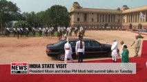President Moon holds bilateral summit with Indian Prime Minister