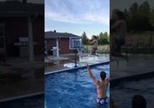 Friends Play Epic Slam-Dunk Game in Swimming Pool