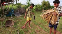 Awesome Catch  Cook - 2 Smart Boys Enjoy Catching A lot of Fish By Ang Rot Tool Near My Village