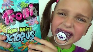 Toy Freaks - Freak Family Vlogs - Bad Kids I Love Sour Candy Baby Victoria Annabelle Eating Gummy Sweets Toy Freaks