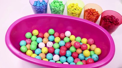 Learn Colors M&Ms Chocolate Baby Doll Bath Time for kids children