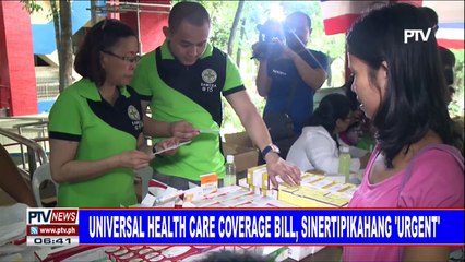 #PTVNEWS: Universal health care coverage bill, sinertipikang 'urgent'