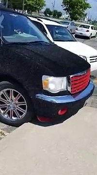 Il a recouvert sa voiture de paillasson... Tuning bizarre