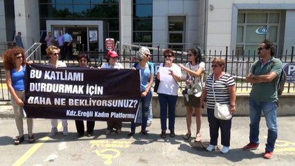 Boşanmak istediği kocasından şiddet gören kadına destek eylemi