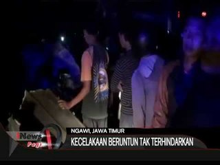 Laka Bus Beruntun, Sopir Bus Terjepit Dilarikan Ke RS Di Ngawi, Jatim - iNews Pagi 01/09