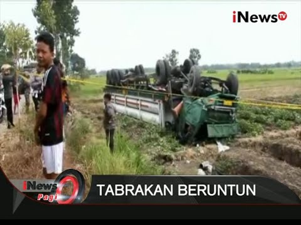 Truk Pengangkut Gas Terbalik Ke Areal Sawah, Se...