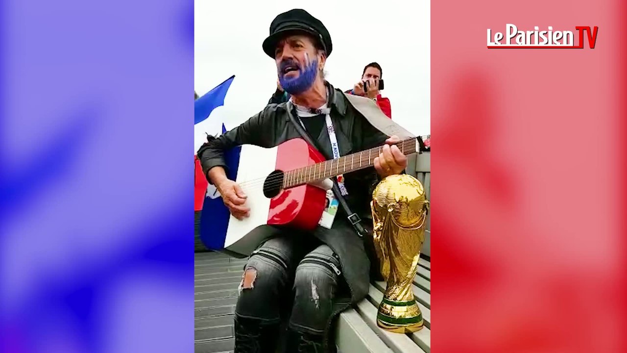 Barbe bleue et guitare tricolore : Francis Lalanne sort le grand jeu avant France - Belgique
