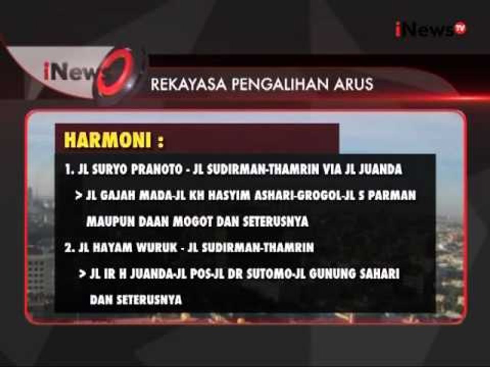 Berikut daftar sejumlah pengalihan arus lalu lintas pada malam pergantian tahun - iNews Siang 31/12