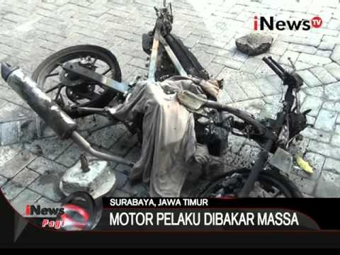 Inilah rekaman video amatir pembakaran sepeda motor pelaku pencurian motor - iNews Pagi 04/01