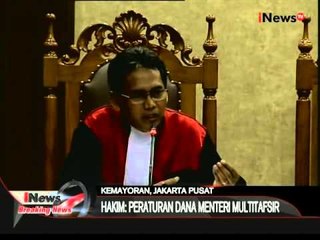 Hakim bertanya mengenai pengawasan dana Menteri - iNews Breaking News 14/01